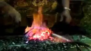 Creación de un eslabón de fuego o chisquero, La Fragua del Norte (Camuñas, Toledo)