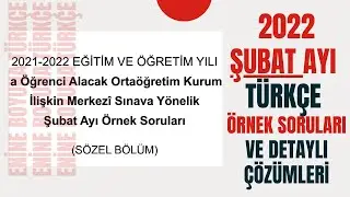 MEB 2022 ŞUBAT AYI TÜRKÇE ÖRNEK SORULAR / DETAYLI ÇÖZÜMLER