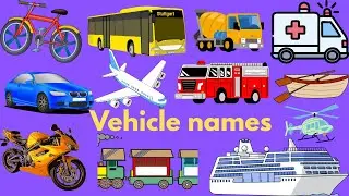 Vehicles Names for Kids in English & Tamil | Learn Land, Water, and Air Transport for Children