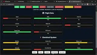 Cockpit simulation design using nodejs and Mosquitto MQTT with HTML 