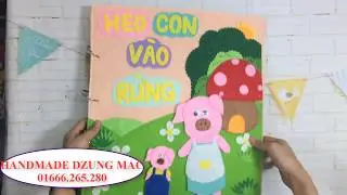 Quiet book - piglet in the forest | s&aacute;ch vải cho b&eacute; - heo con v&agrave;o rừng