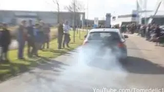 BMW M135i Doing Burnouts and some Fast Accelerations!   Borderrun 2014