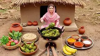 🌿🔥 Miniature Doll Hariyali Chicken & Roti Cooking ASMR | Indian Village Tiny Kitchen Story