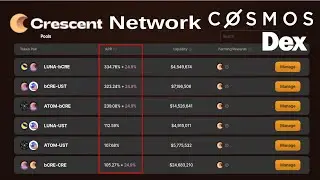 NUEVO DEX DENTRO DE COSMOS, CRESENT NETWORK, EXCELENTES APR PARA FARMING, RECIBE AIRDROPS