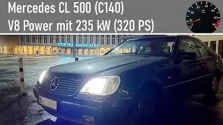 Im Mercedes-Benz CL 500 (C140) durch Berlin + German Autobahn (HandyClip)