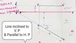 Линия, наклонная к V. P и параллельная H. P // Инженерный чертеж