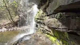 Inside Gibson&rsquo;s Cave and behind Summerhill Force, Bowlees, Middleton-in-Teesdale, County Durham