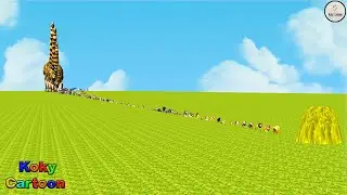 Paint Animals Gorilla Cow Lion Elephant Dinosaurs Dragons and T-Rex Fountain Crossing Animal Cartoon