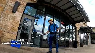 Shining storefront windows in Austin, Tx