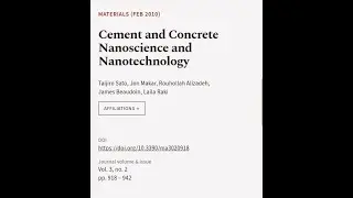 Cement and Concrete Nanoscience and Nanotechnology | RTCL.TV