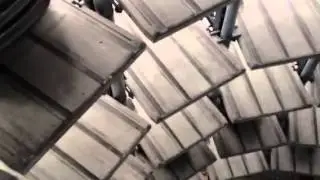 riding the storage tower at the VW factory in Wolfsburg
