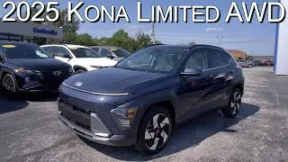 The New 2025 Hyundai Kona Limited AWD in Denim Blue Pearl at Hyundai of Cookeville