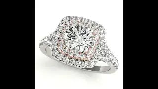 Round Brilliant 1.12 ctw VS2 Clarity, I Color Diamond Platinum Halo Ring