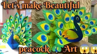 Let's make Beautiful Peacock Art🦚🦚#instagram#viral#trending#viralvideo#birds#papercraft#craft#chill