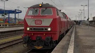 Ausfahrt DB 218 406-7 &bdquo;Orientrot mit Latz&ldquo; als RE2 ➡️ M&uuml;nchen Hbf mit Makro