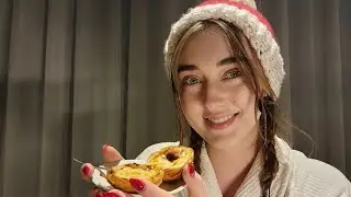 Christmas in Portugal whisper ramble + eating pastel de nata | asmr holiday