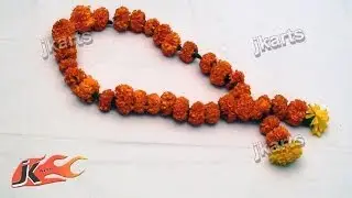 DIY Garland pavitra making | garland with fresh flowers | How to Make | JK Arts 175