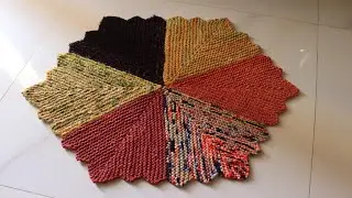 छः कलियों को जोड़कर बनाएं यह खूबसूरत पायदान की डिजाइन। Big doormat design ।