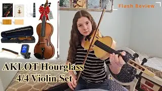 AKLOT Hourglass 4/4 Violin Set | Ergonomic Acoustic Beginner Violin &ndash; Full Accessory Kit