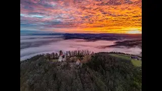 Vernebelter Sonnenaufgang | Rechberg | Hohenrechberg | Schwäbisch Gmünd | Drohnenflug | DJI Air3