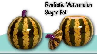 Realistic Watermelon Sugar Pot making with white cement | How to make the Sugar Pot