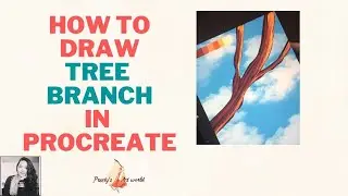 How do draw tree branch in procreate app art tutorial