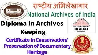 Diploma in Archives Keeping | Certificate in Conservation/ Preservation of Documentary Heritage |