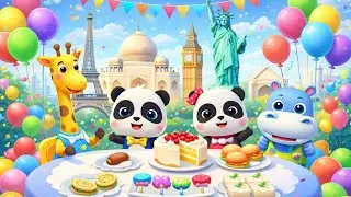 Animal Kids Celebrate Party with World Monuments 🦒🦛