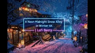 A Neon Midnight Snow Alley in Winter 4K | Lofi Beats & City Glow Dreamy #lofimusic #music #lofi