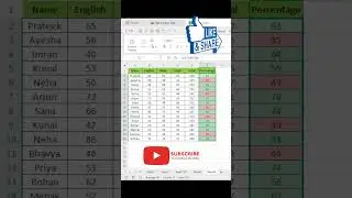 How to Calculate Percentage of Students Marks in Excel #excel #exceltips #exceltutorial #msexcel