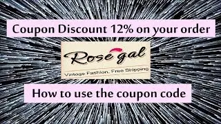 Rosegal Coupon code 12% off on your order