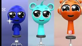 HELP Sprunki Cute 3D Cartoon Characters with Headphones#game #run