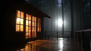 Rain & Thunderstorm in a Cozy Cabin | Deep Sleep, Relax & Stress Relief