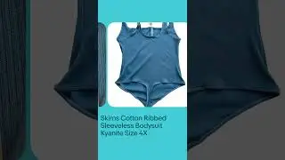Skims Cotton Ribbed Sleeveless Bodysuit Kyanite Size 4X