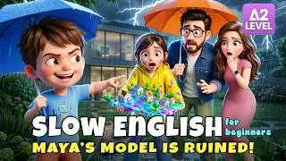 The Rain Just Ruined Maya’s Project... Can She Save It?! | Slow English Listening Story (A2 Level)