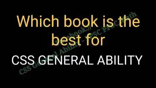 Best book for CSS General Ability