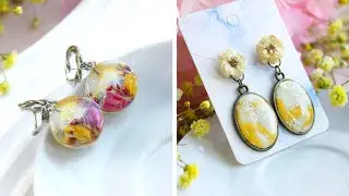 2 cool UV resin earrings ideas you&rsquo;ll love | DIY Polymer clay, UV resin and dried flowers