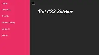Pure CSS Side Bar Toggle Menu | Side Navigation Using HTML CSS Only