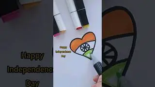How to draw Indian flag in heart shape easily#shorts