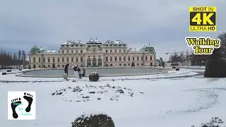 💥 Wien, Vienna City Walking, Schwarzenbergplatz, Schloss Belvedere, Winter in Wien,4k, 60fps