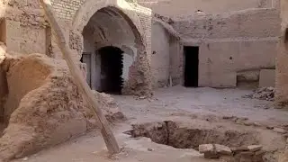 Historical Abandoned House In Iran Made With Clay And Mud And Central Yard Pattern