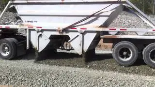 Spreading Gravel with Belly Dump Trailer