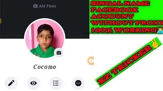 How Do make singal name Facebook ID Without Proxy 100% Working [BY RZ TRICKER]✌