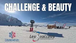 Skiing red piste 'Bouc - blanc' in Courchevel, Les 3 Vall&eacute;es, GoPro 4k, 2026