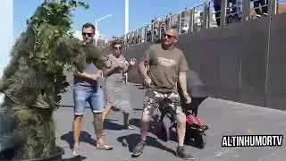 bushman prank/ dog scared to death