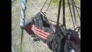 safe splat test of bar/leash arrangement, REluctant Sparrow
