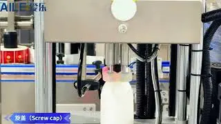 Fully automatic shampoo and body wash packaging line with rotating cap design