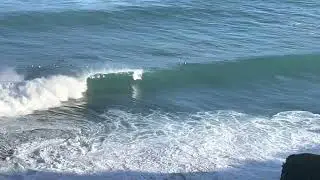 Surfing 7 second barrel in Puerto Rico