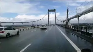 Fahrt &uuml;ber die Kleine Belt Br&uuml;cke  von F&uuml;nen nach J&uuml;tland  D&auml;nemark am 16.7.2023