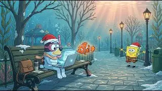 Studying with Bluey in a Quiet Winter Park 🌆❄️ Lofi Beats for Focus and Flow
